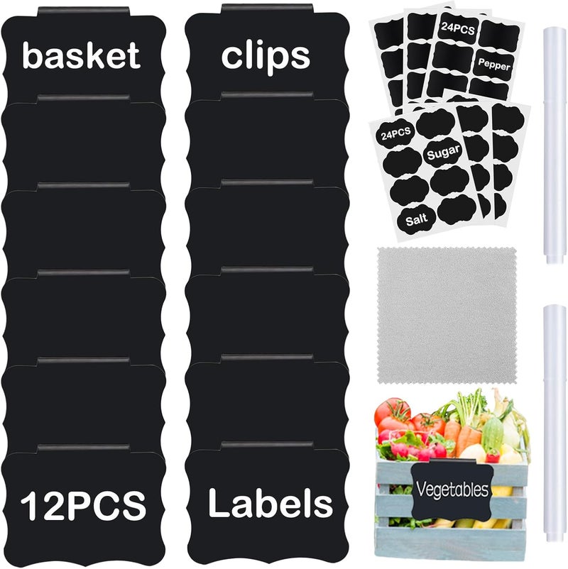 badigo Clip-On Chalkboard Labels - Organize with Ease! Perfect for Baskets, Bins, and Containers - Clips Bin Labels & Chalk Tags - Image 1